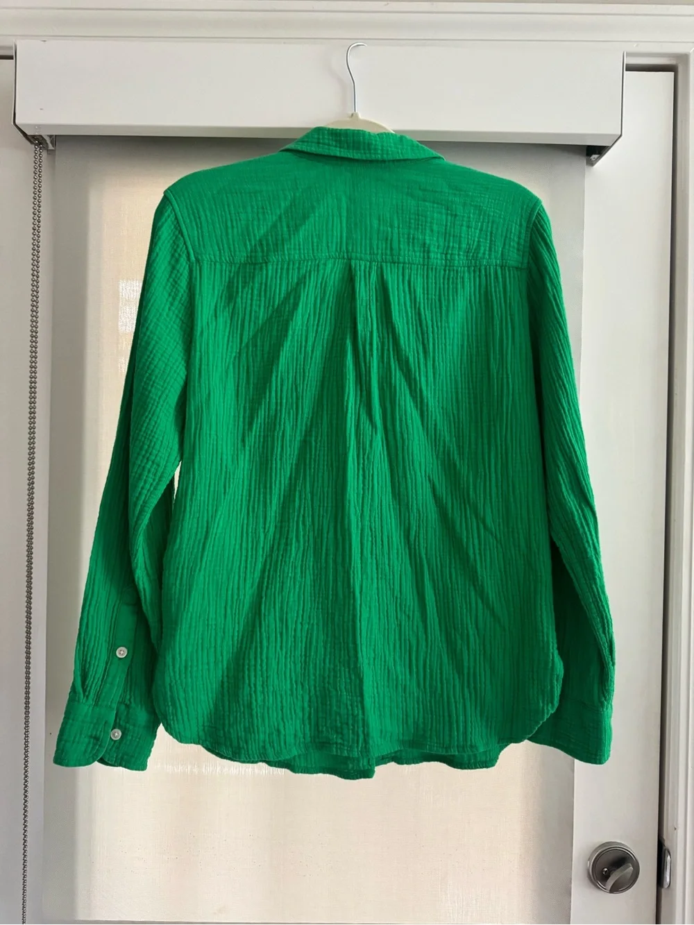 J.Crew Factory Green Button-Up Cotton Gauze Shirt